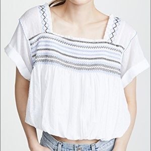 Free People bohemian wandering skies blouse sz Large